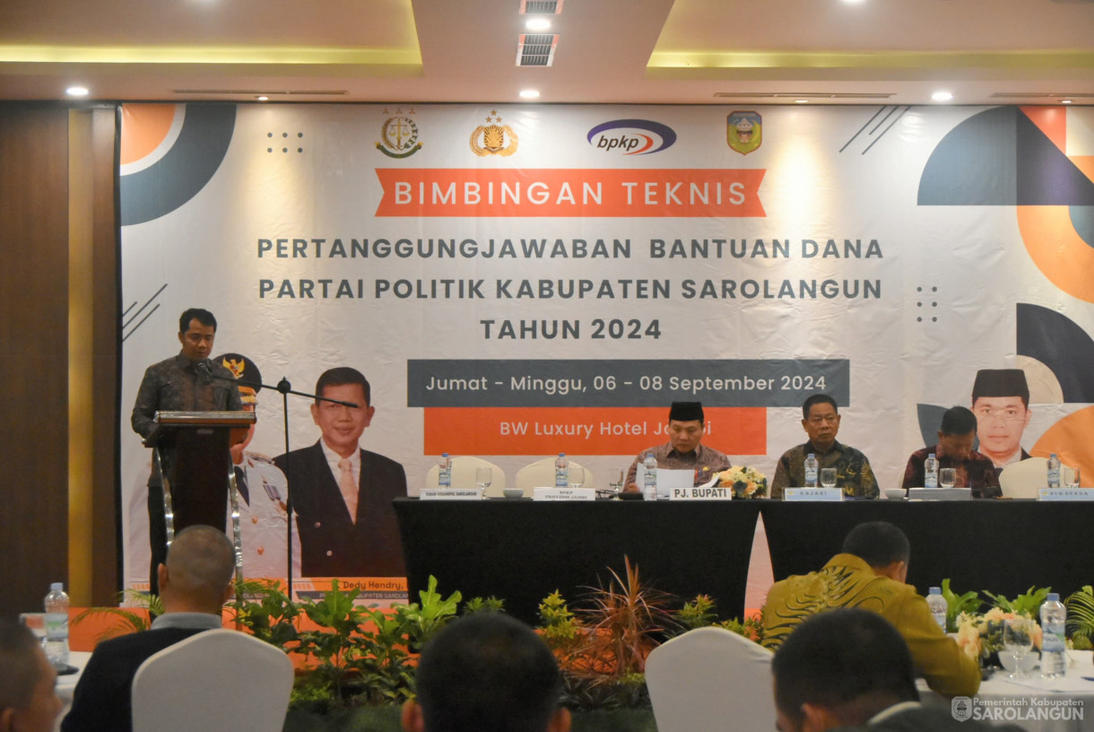 6 September 2024 - Bimbingan Teknis Tentang Pelaporan Dan 
Pertanggungjawaban Dana Hibah Partai Politik Tahun 2024, Bertempat di 
Ballroom BW Luxury Jambi