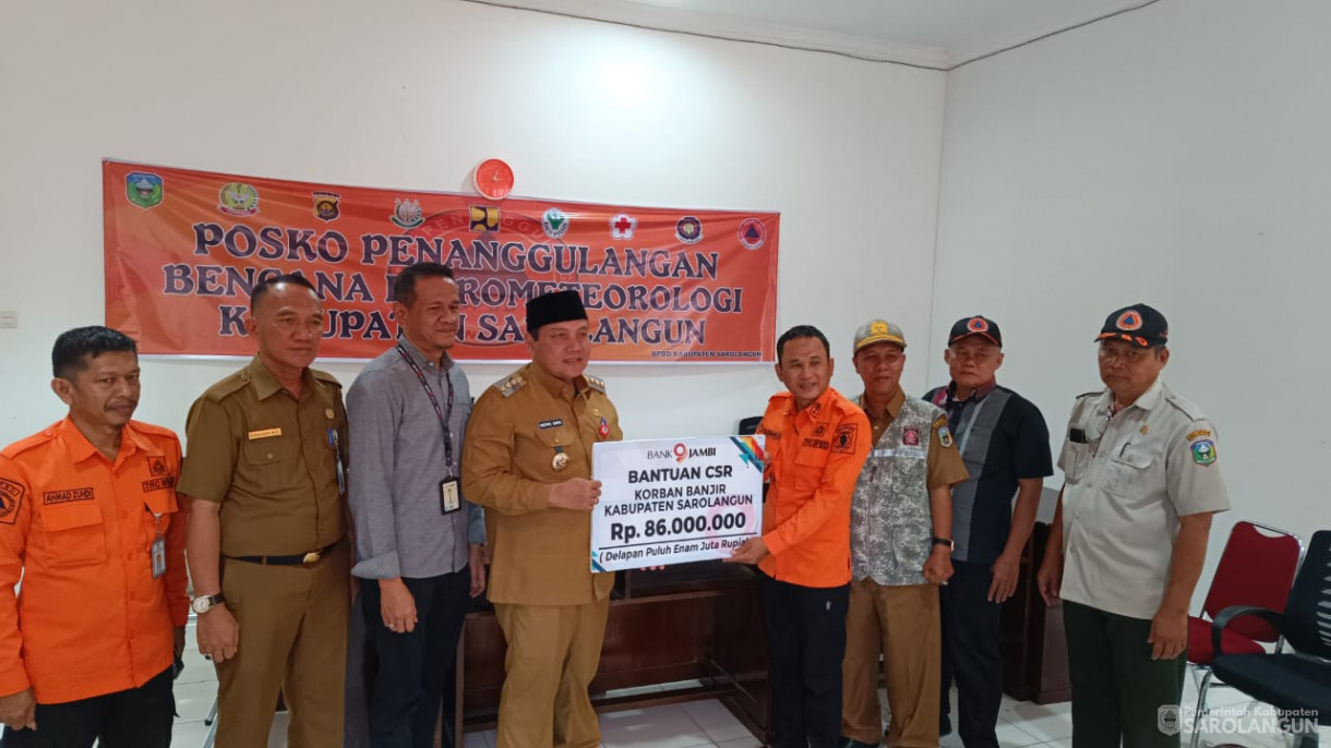 16 Januari 2024 - Serah Terima CSR Bank Jambi Ke Pemkab Sarolangun&nbsp;Di Kantor BPBD Sarolangun