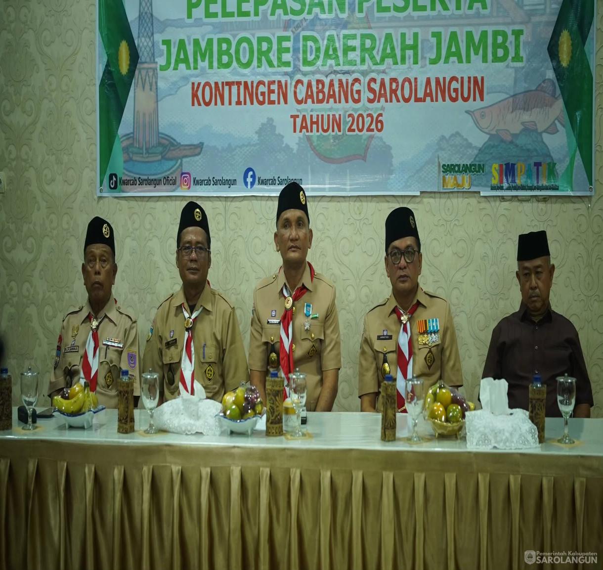 16 Juni 2026 Pelepasan Peserta Jambore Daerah Jambi Kontingen Cabang Sarolangun di Rumah Dinas Bupati Sarolangun