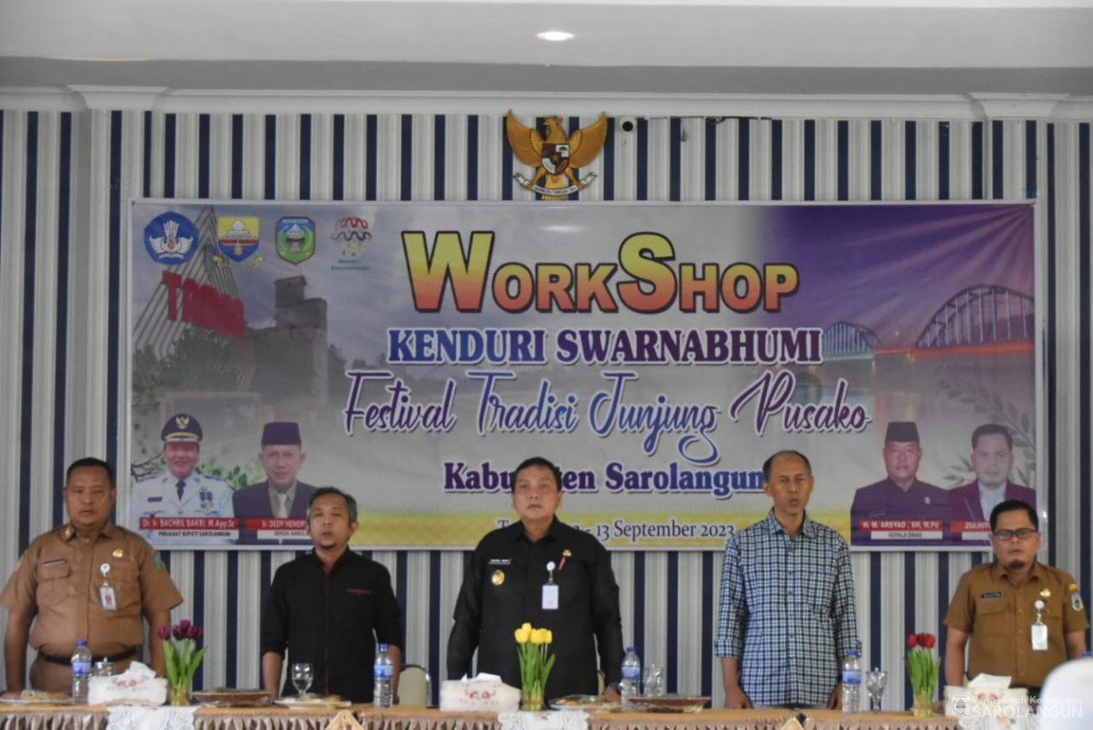 12 September 2023 - Penjabat Bupati Sarolangun Menghadiri Workshop Kenduri Swarnabhumi Festival Tradisi Junjung Pusako di Aula Dinas Pendidikan Sarolangun
