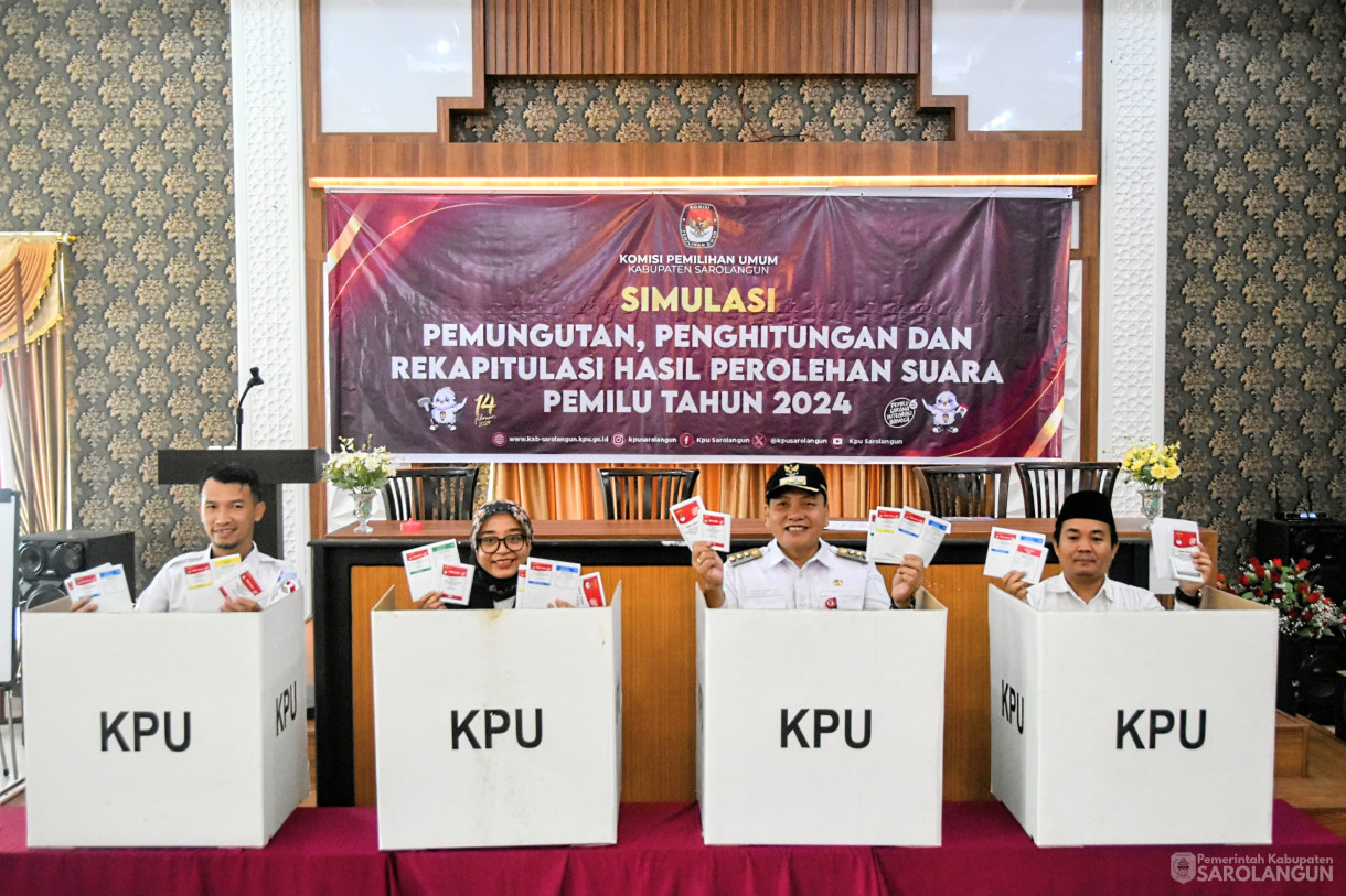 31 Januari 2024 - Simulasi Pemungutan, Penghitungan Dan Rekapitulasi Hasil Perolehan Suara Pemilu Tahun 2024 Di Golden Hotel Sarolangun