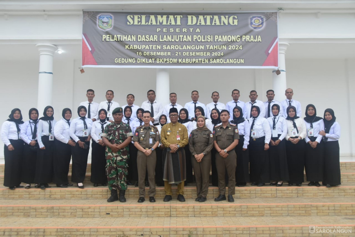 16 Desember 2024 - Pelatihan Dasar Lanjutan Polisi Pamong Praja, Bertempat di Aula Gedung Diklat BPKSDM Sarolangun