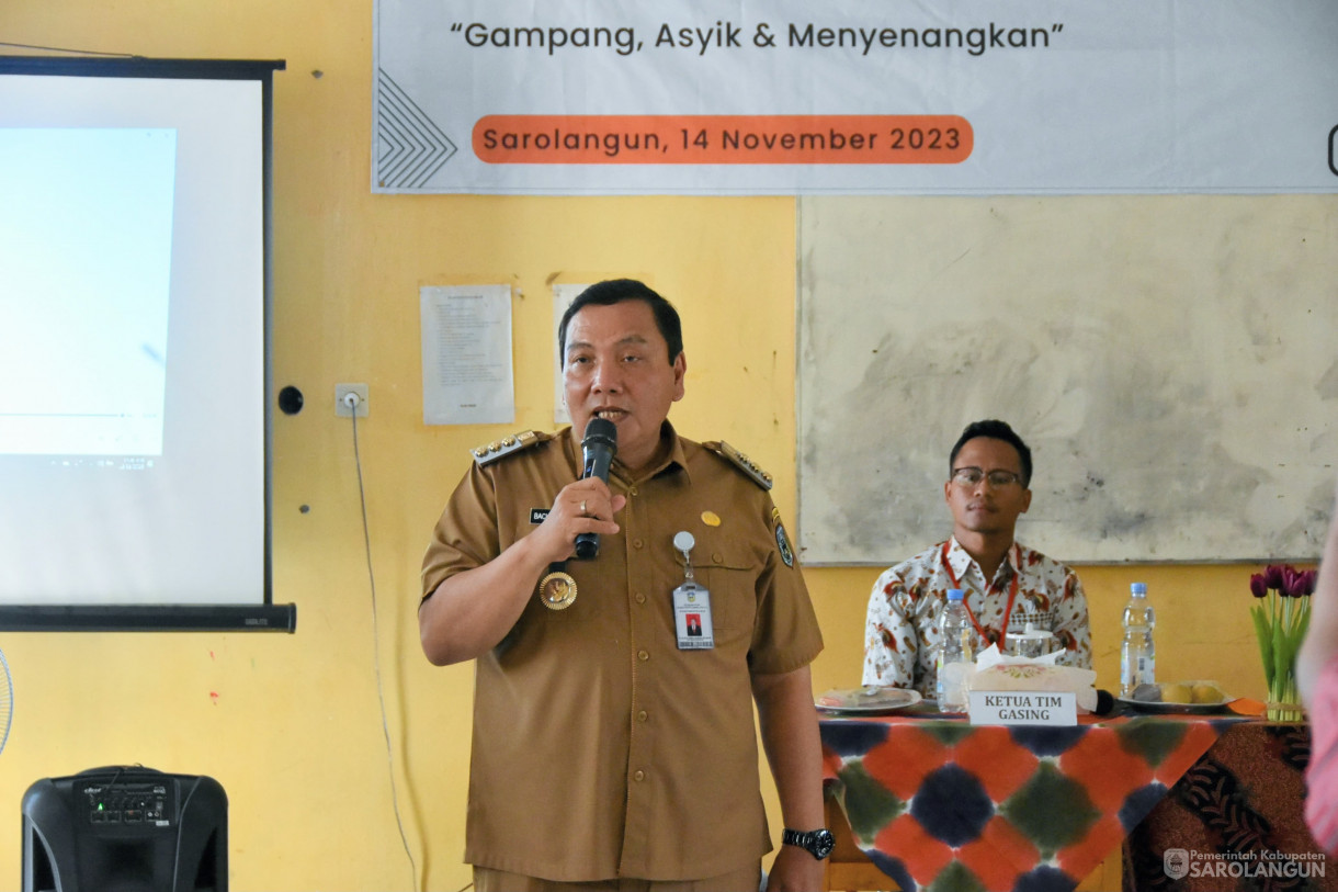 21 Nov 2023 - Penjabat Bupati Sarolangun Menghadiri dan Membuka Secara Resmi Pelatihan Peningkatan Kompetensi Numerasi Dengan Metode GASING Tahun 2023 Bagi Anak Sekolah Dasar dan Guru Pemdamping Se Kec. Sarolangun, diaula SKB SMP 36 Sarolangun