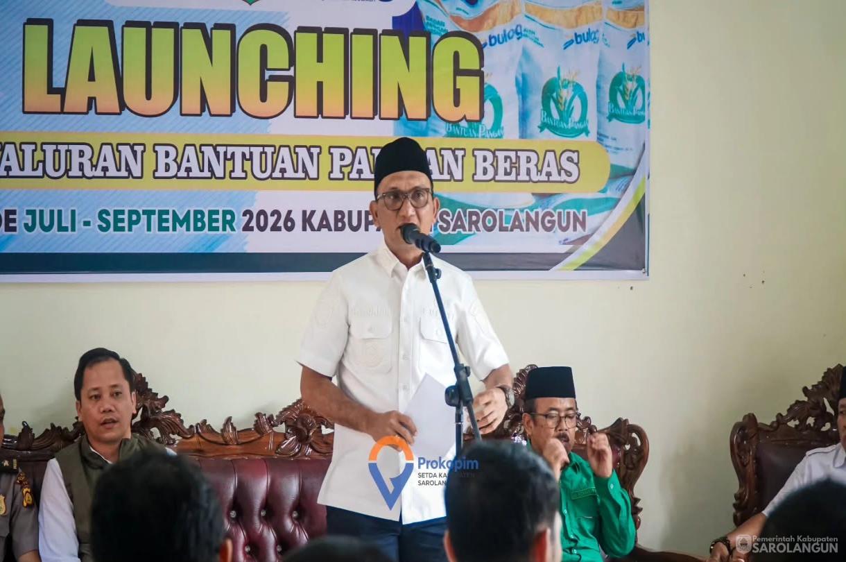 19 Agustus 2026 Launching Penyaluran Bantuan Pangan Beras Kabupaten Sarolangun Periode Juli sd September Tahun 2026 dan Penyerahan Secara Simbolis pada Penerima Bantuan Pangan di Aula Kantor Lurah Sukasari