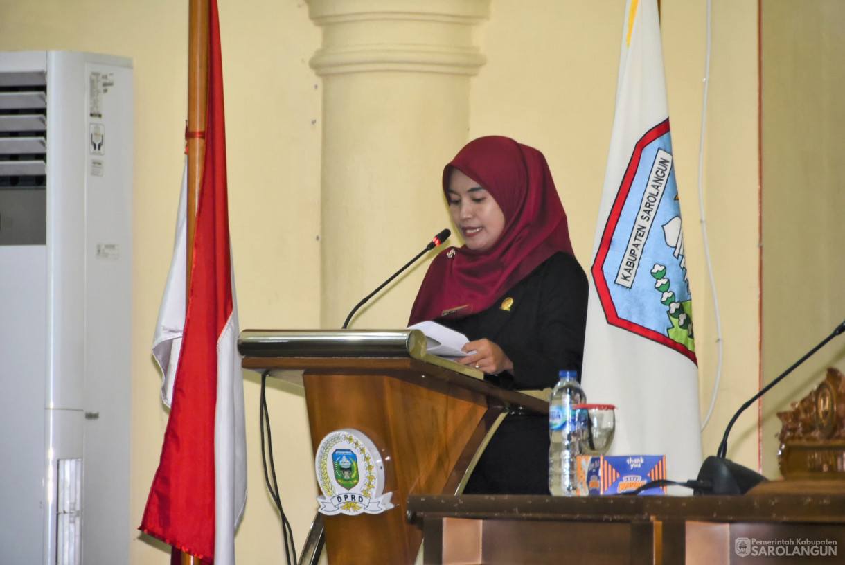 28 April 2025 - Rapat Paripurna Tingkat I Tahap II Pandangan Umum Fraksi DPRD Terhadap Penyampaian Laporan Keterangan Pertanggungjawaban Bupati Sarolangun Tahun 2024