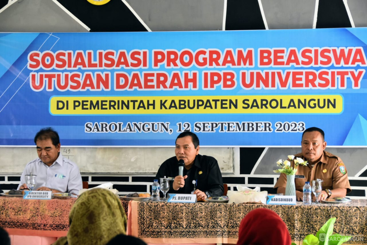 12 September 2023 - Penjabat Bupati Sarolangun Menghadiri Sosialisasi Program Beasiswa Utusan Daerah IPB University di SMAN 7 Sarolangun