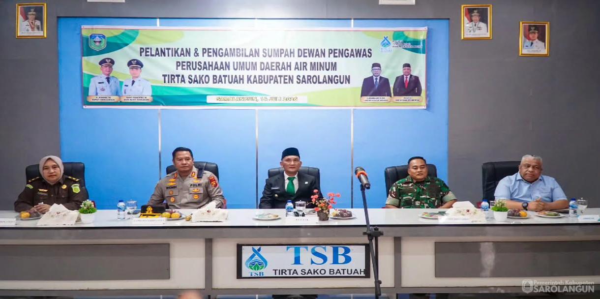 14 Juli 2026 Pelantikan dan Pengambilan Sumpah Dewan Pengawas Perusahaan Umum Daerah Air Minum Tirta Sako Batuah Kabupaten Sarolangun