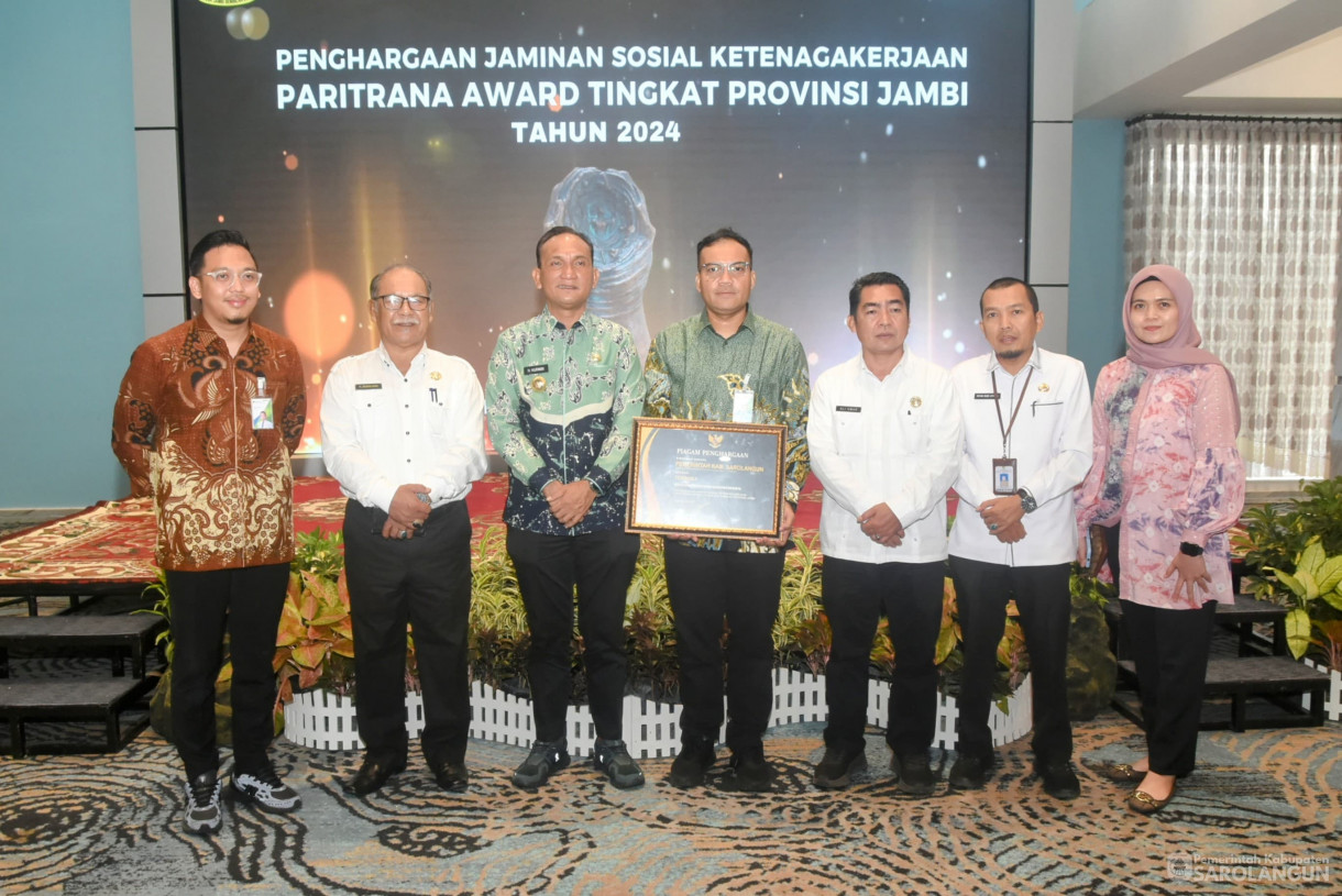 6 Agustus 2025 - Penganugerahan Paritrana Award Tingkat Provinsi Jambi Tahun 2024&nbsp; di Ballroom Mahligai Bank 9 Jambi
