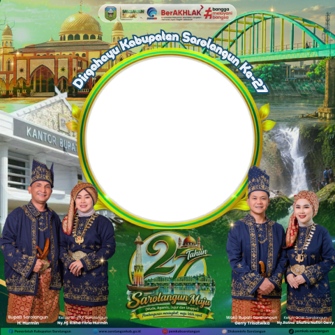 Pratinjau twibbon HUT KE-27 KABUPATEN SAROLANGUN