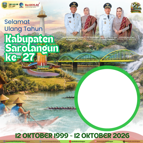 Pratinjau twibbon HUT KE-27 KABUPATEN SAROLANGUN
